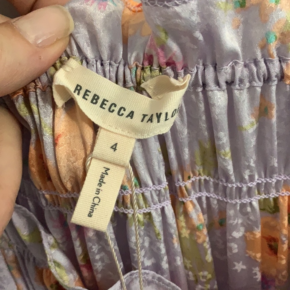 NWT Rebecca Taylor Silk, Floral Tiered Maxi Dress - Picture 9 of 14